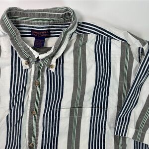 VTG Sierra Pacific Vertical‎ Stripes XL Button Down Short Sleeve Shirt